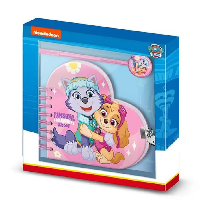 Spiral Notebook with Pen The Paw Patrol Pink 160 Sheets 23 x 2,5 x 24 cm
